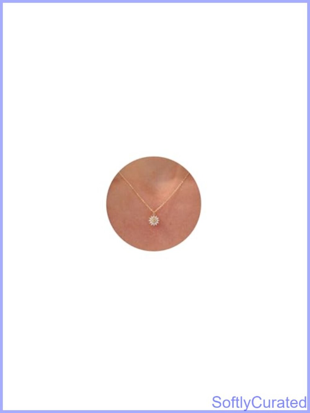 14k Gold Plated Sunflower Pendant Necklace 16.5in Dainty Charm Layering